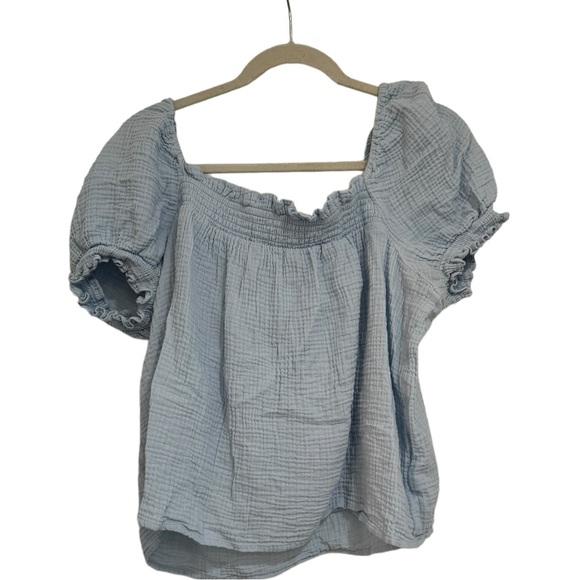 J. Crew EUC Set Squareneck Puff Sleeve Soft Gauze Top & Pull On Shorts 2x/3x - Picture 5 of 16